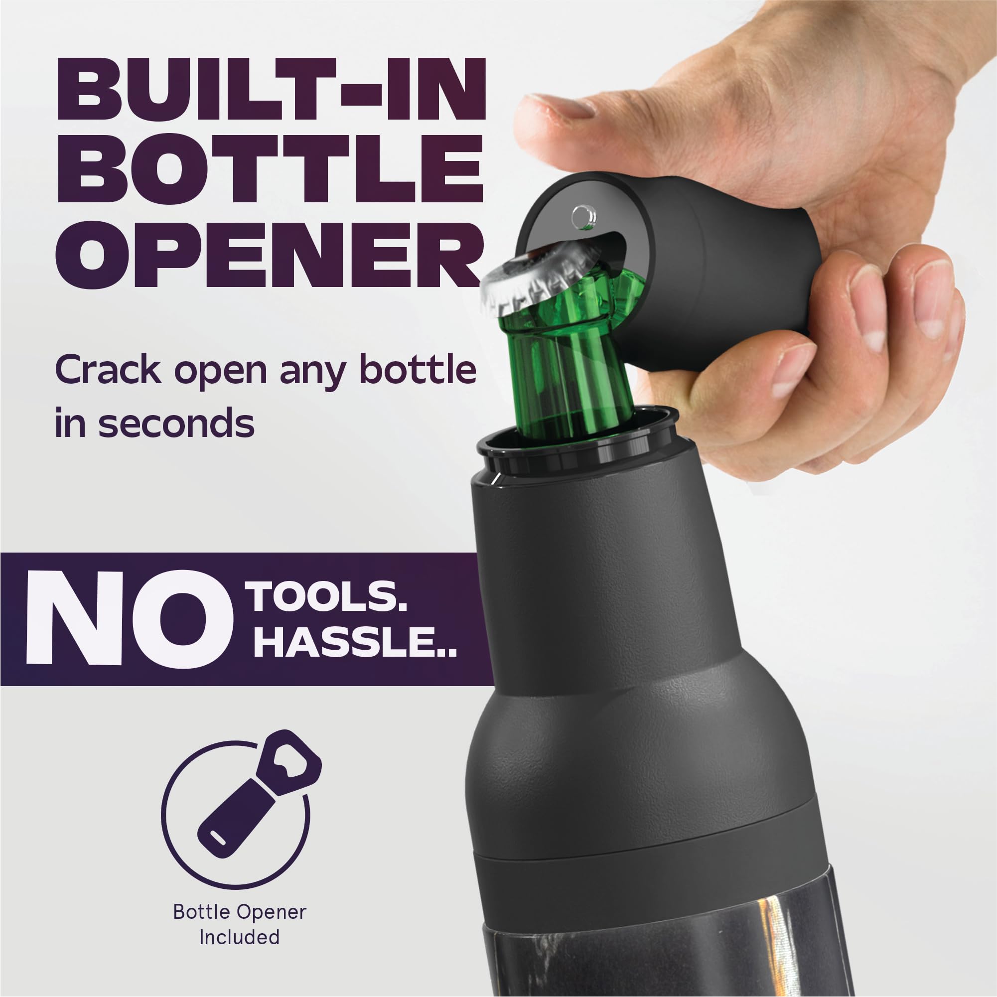 Asobu Frosty Beer Holder 2 Go midnight marble finish blends style with rugged practicality.