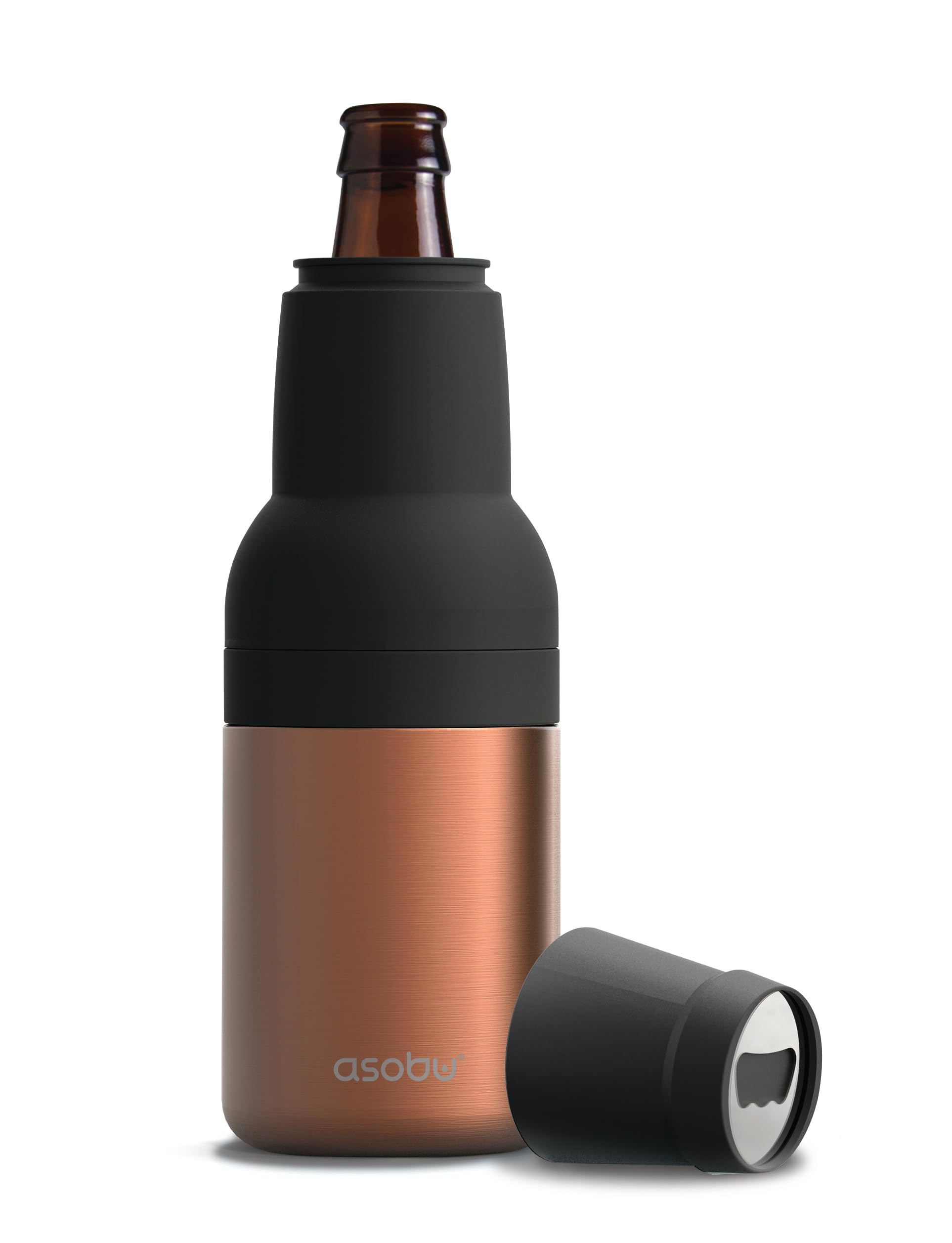 Asobu Frosty Beer Holder front view highlights versatile dual cooler for bottles and cans