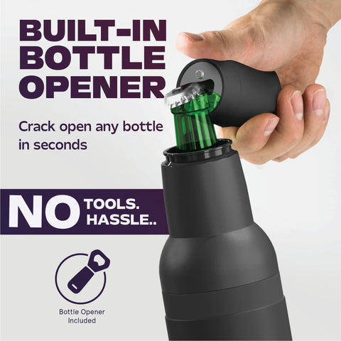 Asobu Frosty Beer Holder vacuum insulation keeps drinks cold for hours.
