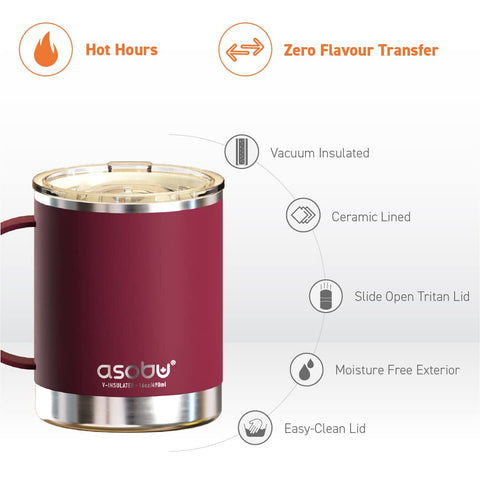 Asobu matte-finish stainless steel body blends style and durability.