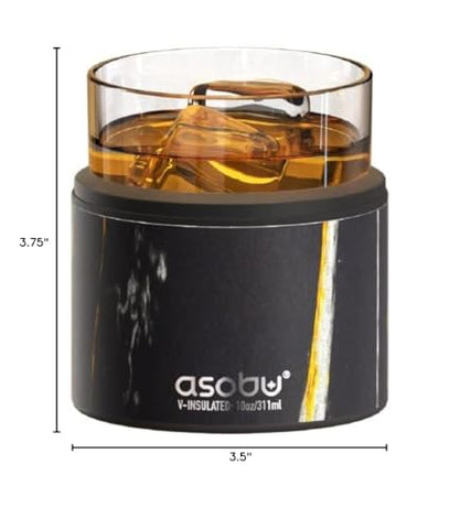 Asobu Midnight Marble finish whiskey glass, stylish gift option