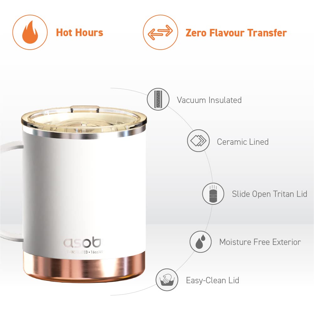 Asobu Ultimate Mug ergonomic handle offers comfortable grip on the go.