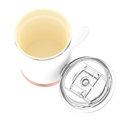 Asobu Ultimate Mug stainless exterior maintains heat while you travel.