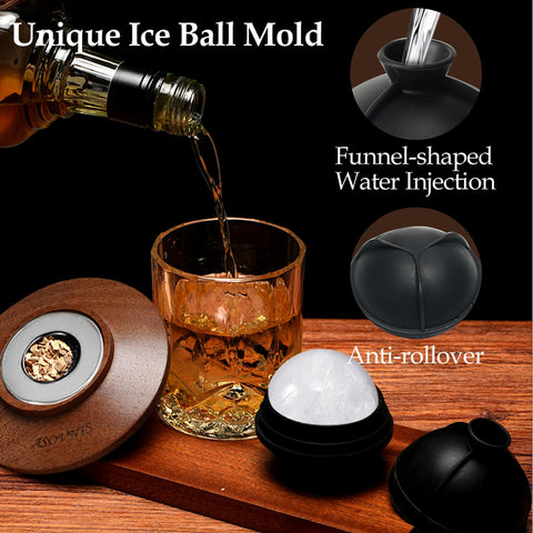 Asovnis ice mold creates perfect chilling spheres for cocktails.