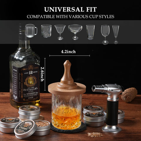 Asovnis Whiskey Smoker Kit glasses set for chilling and presenting smoked cocktails