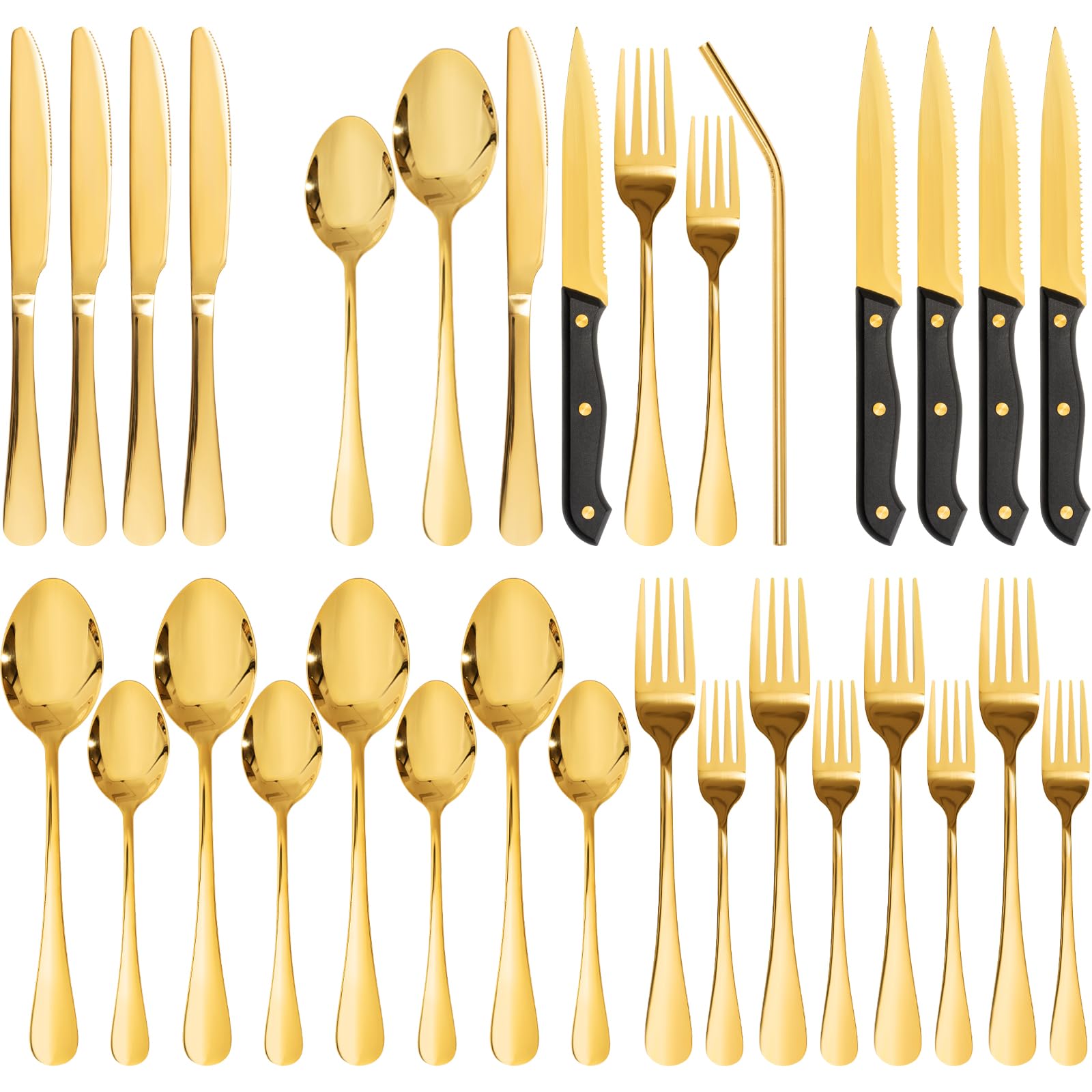 Astercook 24-piece silverware set on a stylish table for everyday meals