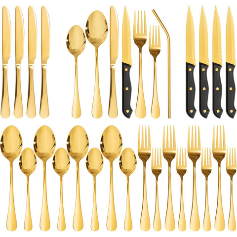 Astercook 24-piece silverware set on a stylish table for everyday meals