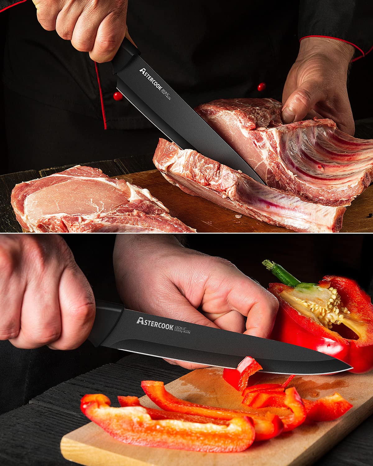 Astercook 5-inch utility knife multipurpose compact design