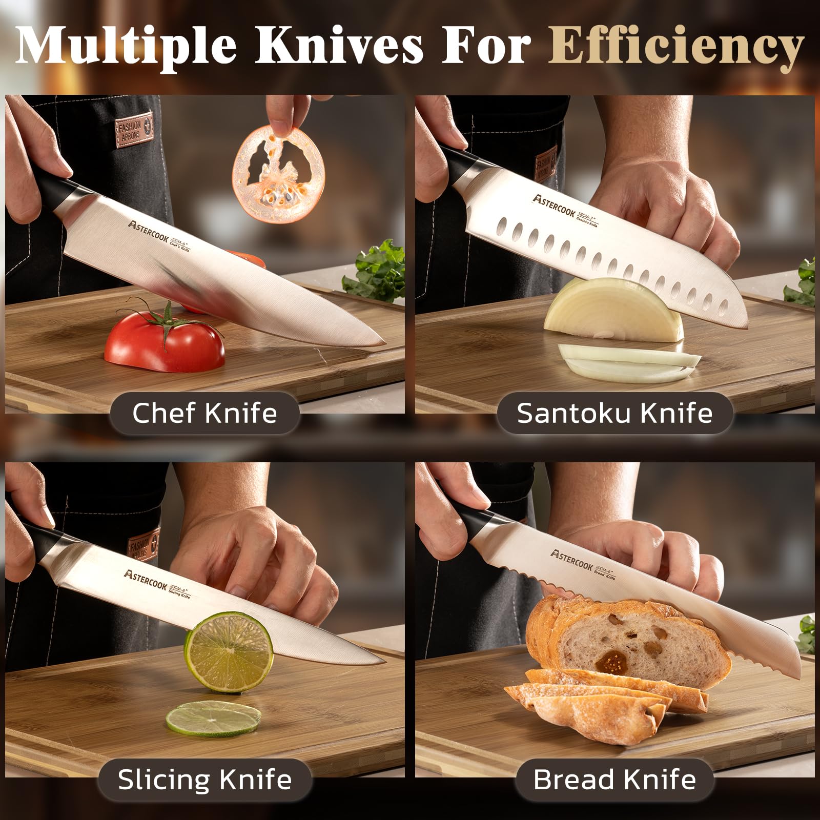 Astercook 5 inch utility knife ready for small prep tasks.