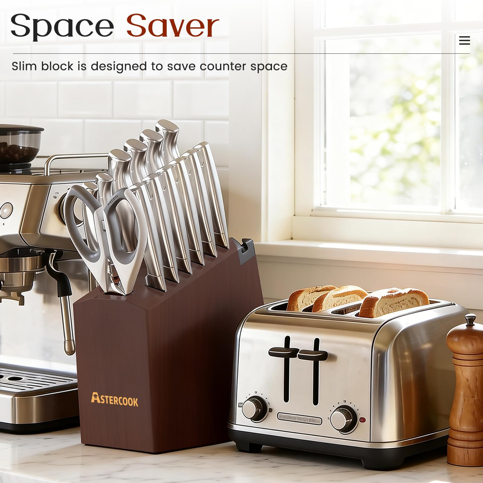 Astercook 5-inch utility knife handles daily prep tasks with control.