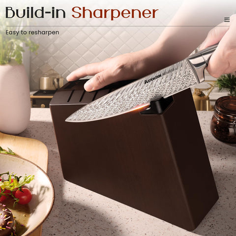 Astercook 7-inch Santoku offers versatile performance for vegetables and proteins.