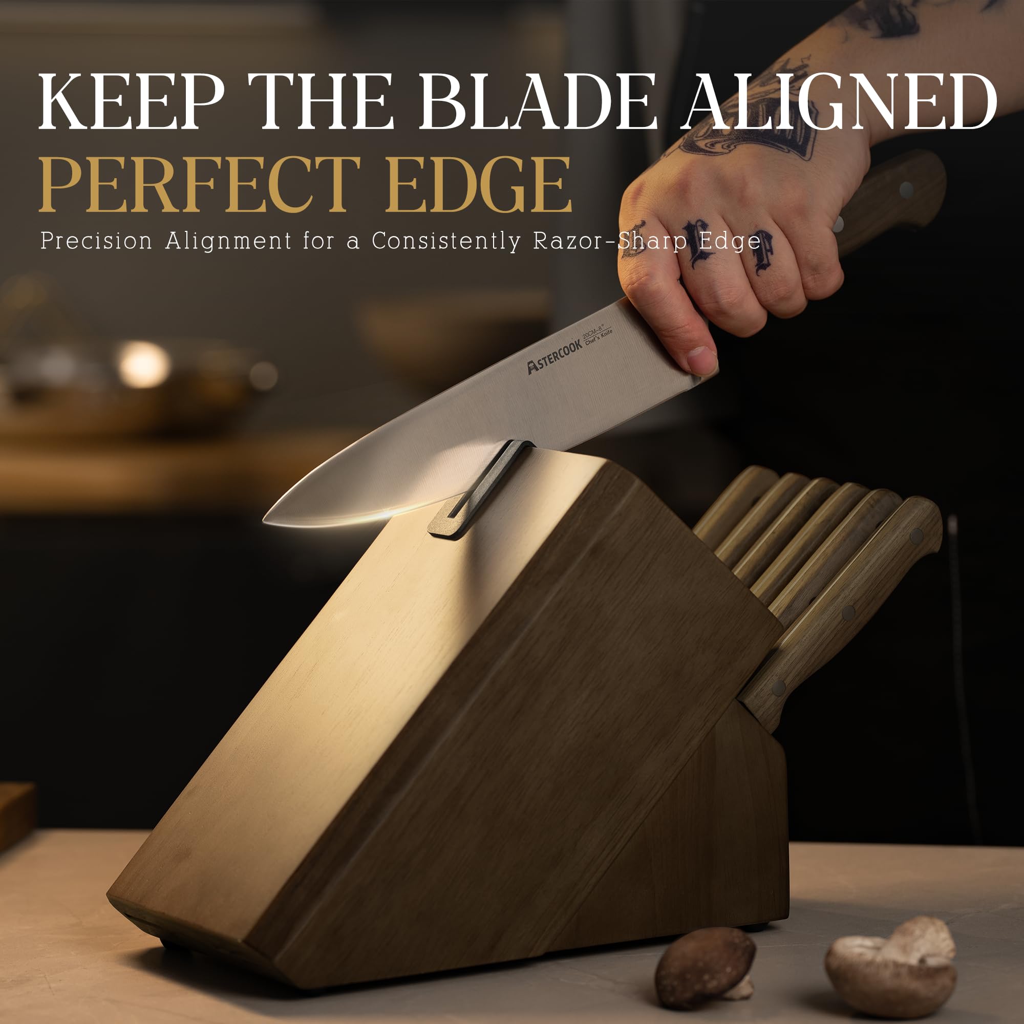 Astercook 7-inch santoku versatile daily prep for vegetables and proteins.