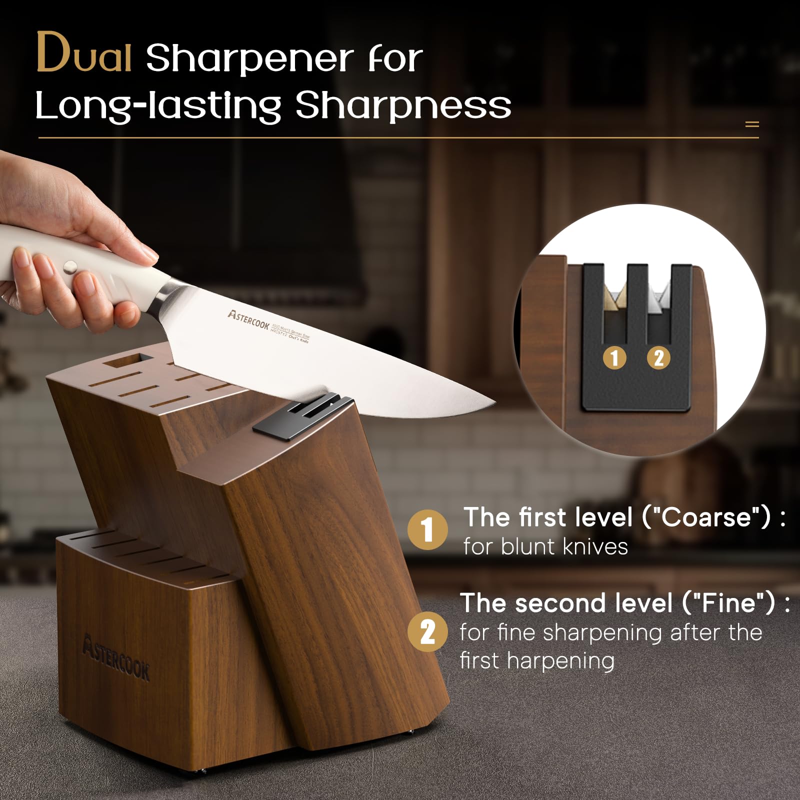 Astercook 7 inch santoku knife versatile for chopping and dicing