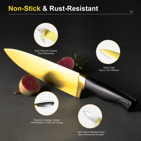 Astercook 8-inch chef knife in use for versatile kitchen prep