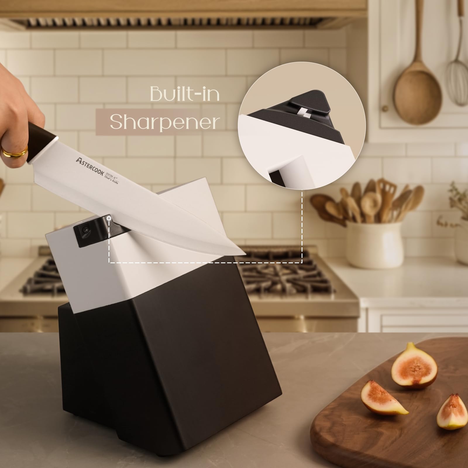 Astercook 8-inch chef knife offers precise, clean chops.