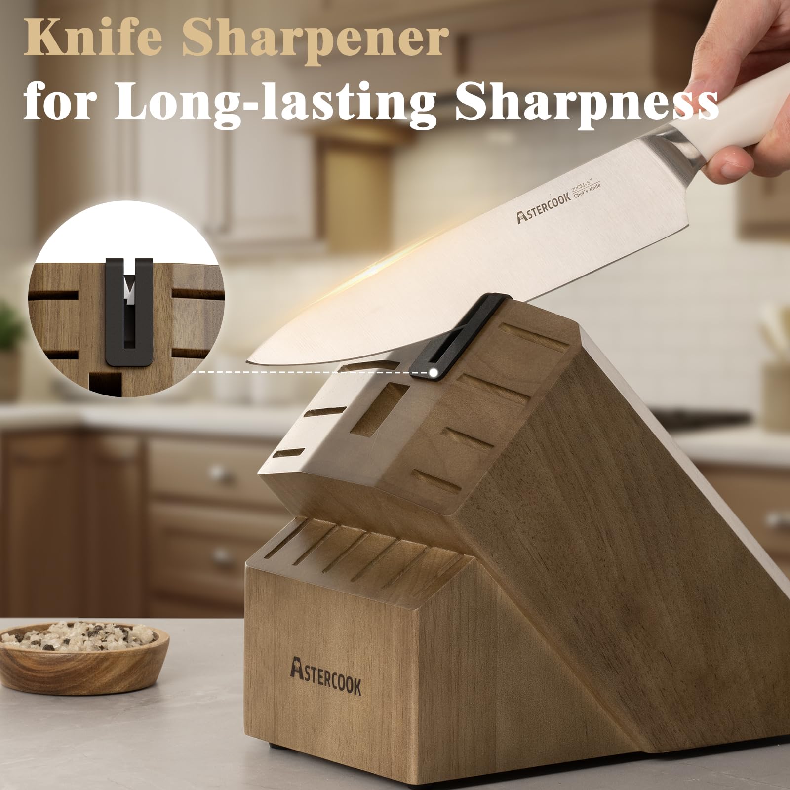 Astercook 8-inch slicing knife for clean, even slices