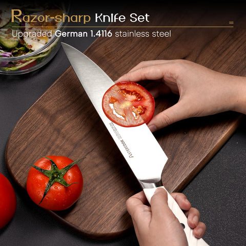 Astercook 8 inch chef knife with ergonomic full tang handle