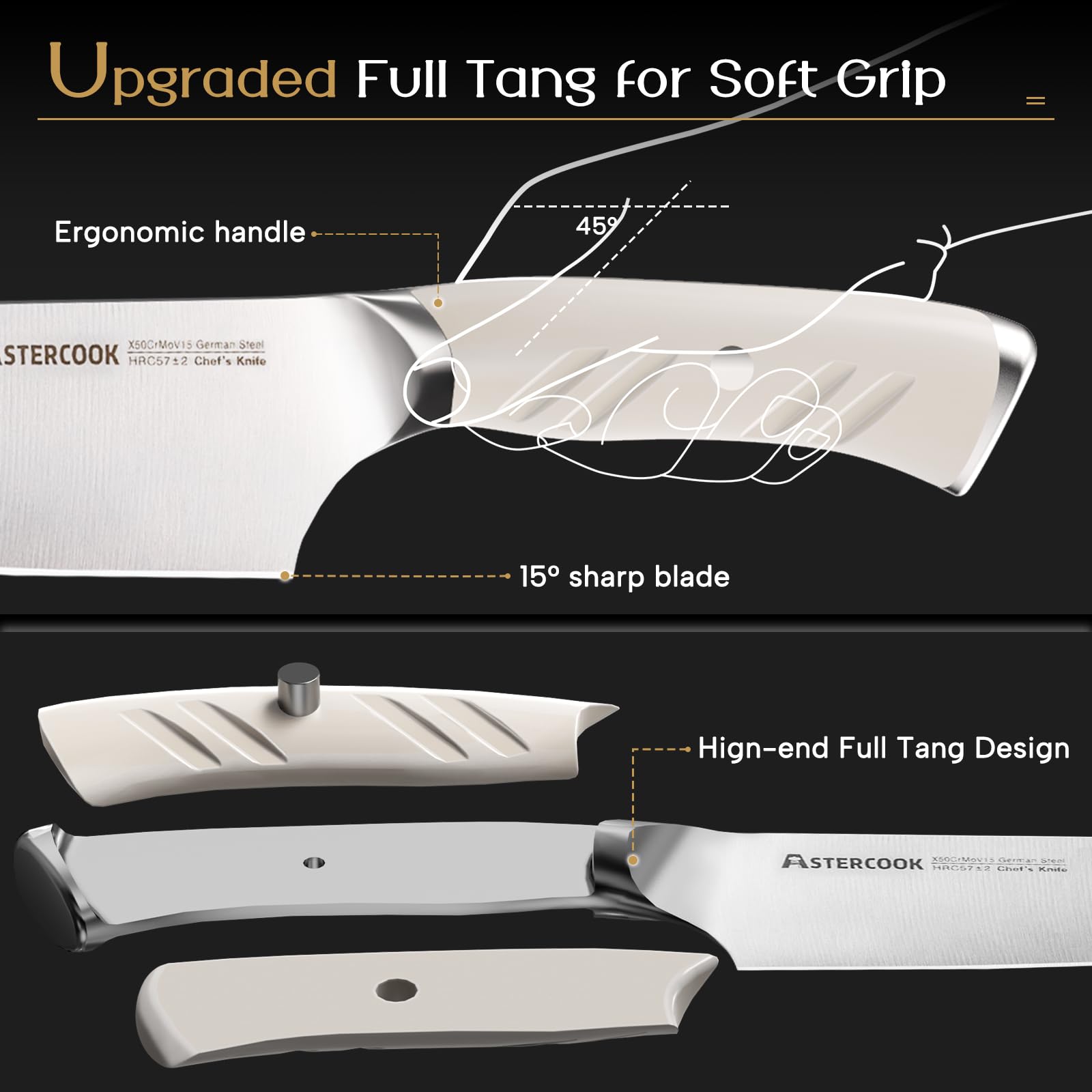 Astercook 8 inch slicing knife ideal for precise portioning