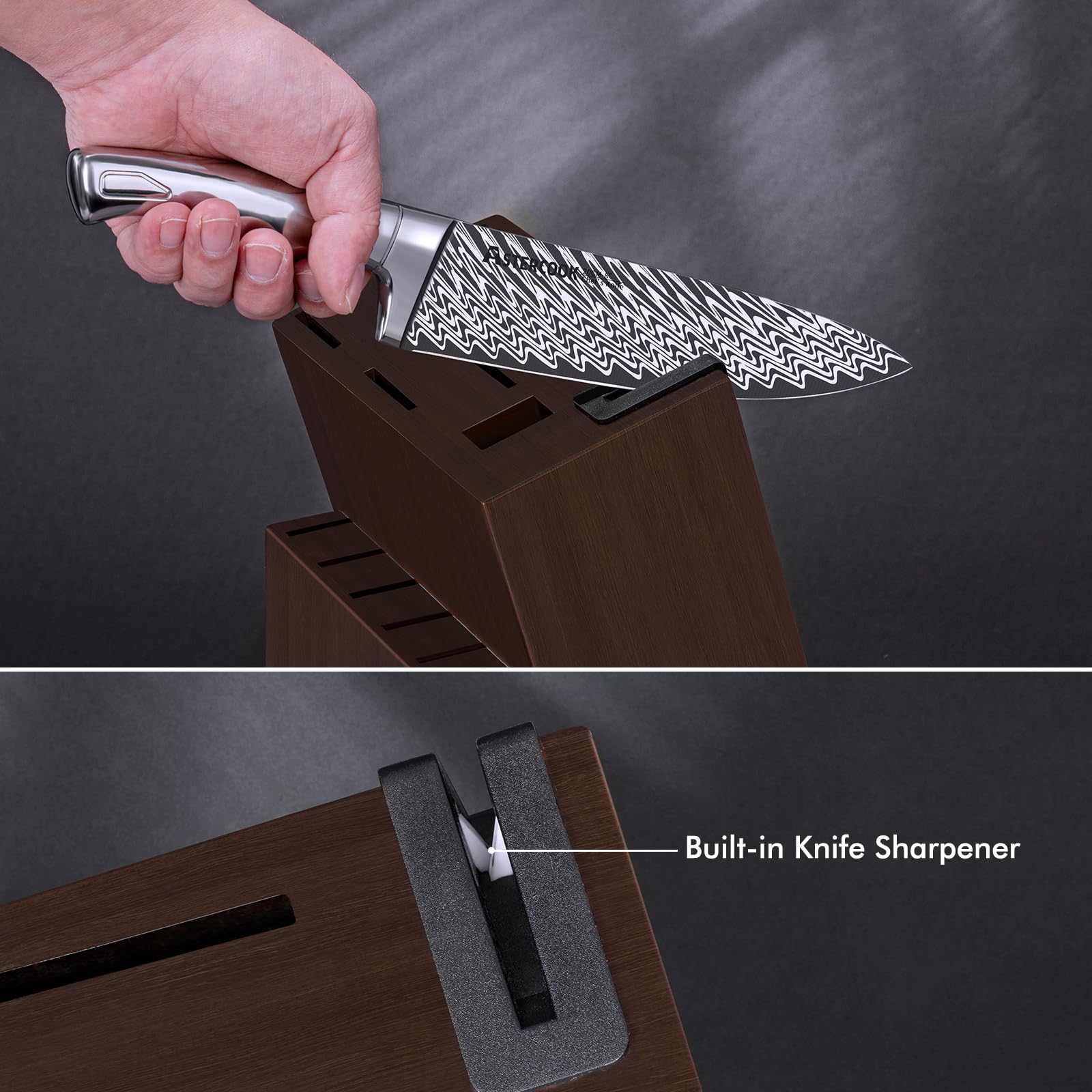 Astercook 8-inch serrated bread knife slicing crusts with ease