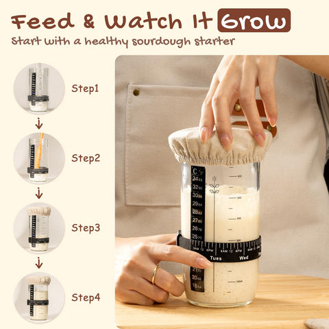 Astercook bread sling supporting mess-free dough transfer.