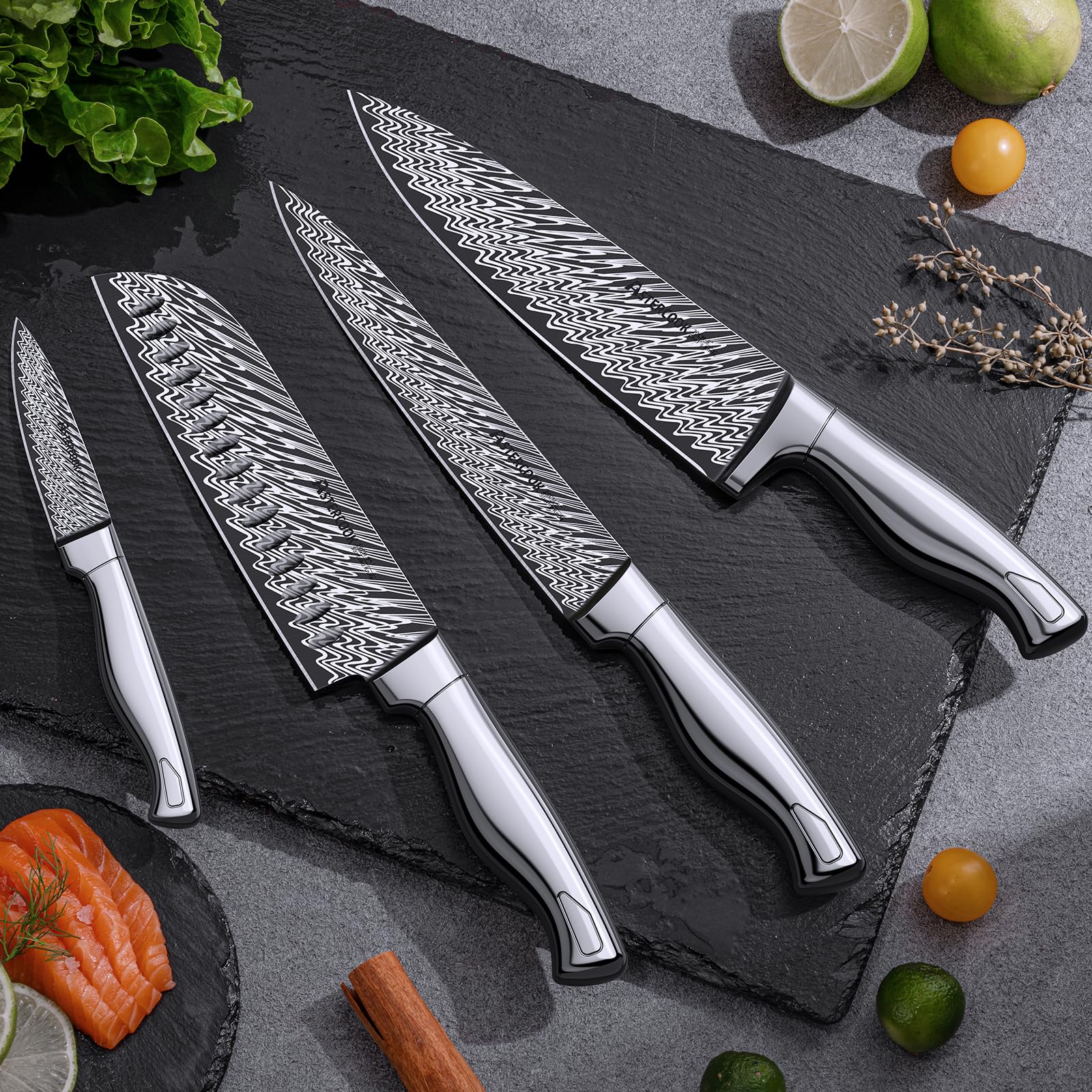 Astercook 8-inch chef knife with full-tang balance for precise cuts