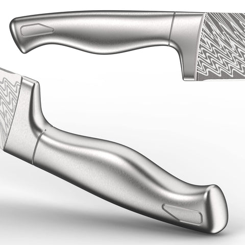 Astercook chef knife 8in in action demonstrates versatility for chopping.