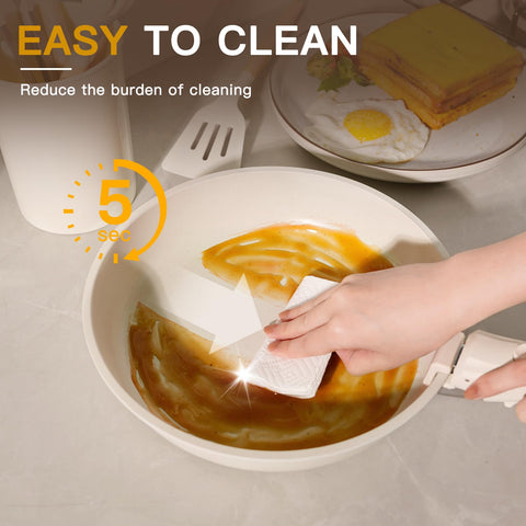 Astercook easy-clean nonstick coating highlighted on a pan surface.