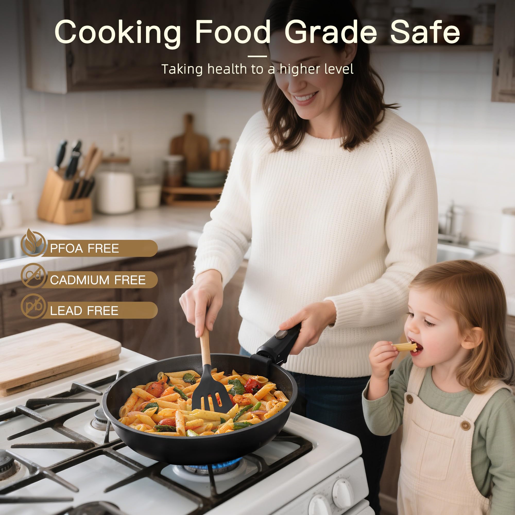 Astercook nonstick interior with easy-food release in action.