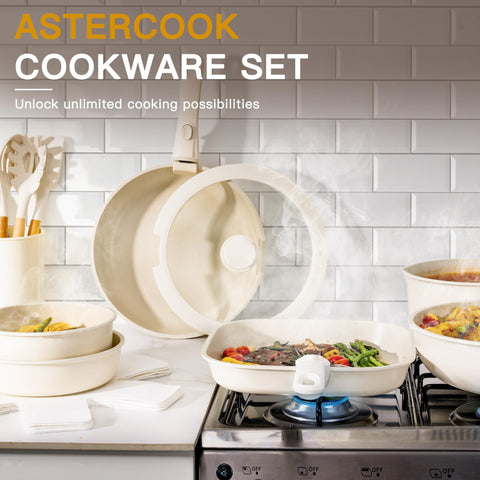 Astercook easy-clean nonstick surface simplifies washing after meals