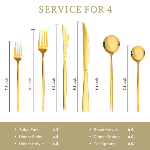 Astercook flatware packaging emphasizes value and warranty.
