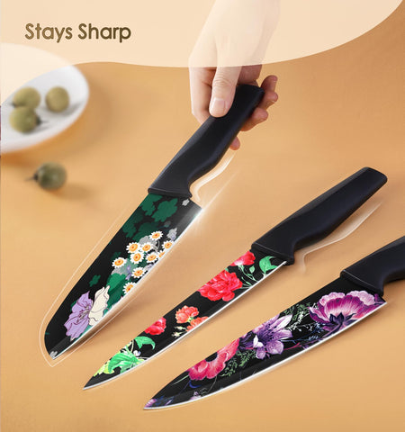 Astercook Flower Knife Set 8-inch Bread Knife for clean crust cuts