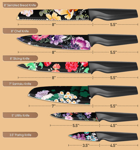 Astercook Flower Knife Set 8-inch Chef Knife for precise chopping