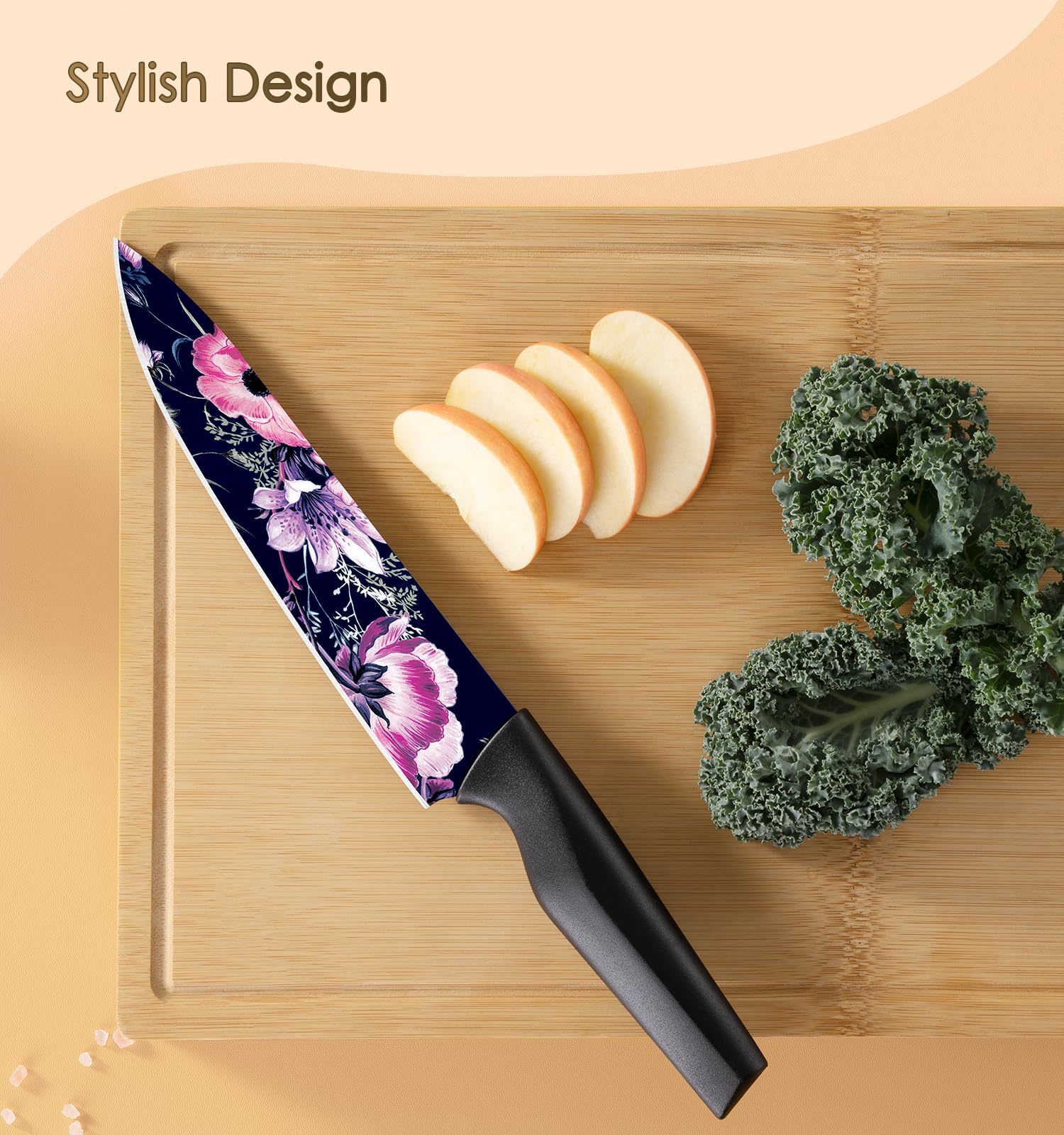 Astercook Flower Knife Set 8-inch Slicing Knife for even roasts and slices