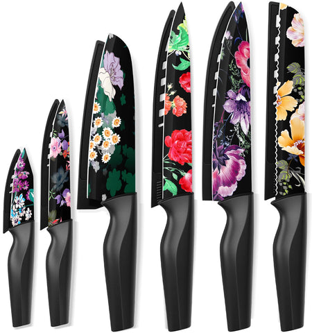 Astercook Flower Knife Set with all knives shown for versatile kitchen prep and display