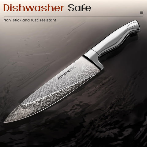 Astercook kitchen scissors complete the set for opening packages and trimming.