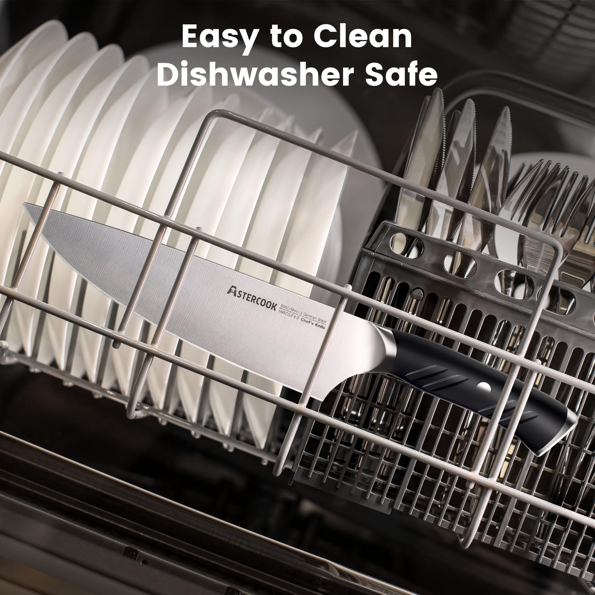 Astercook kitchen scissors and sharpener keep edges sharp.