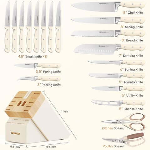 Astercook knife-collection-display: sleek display promotes countertop readiness and kitchen style