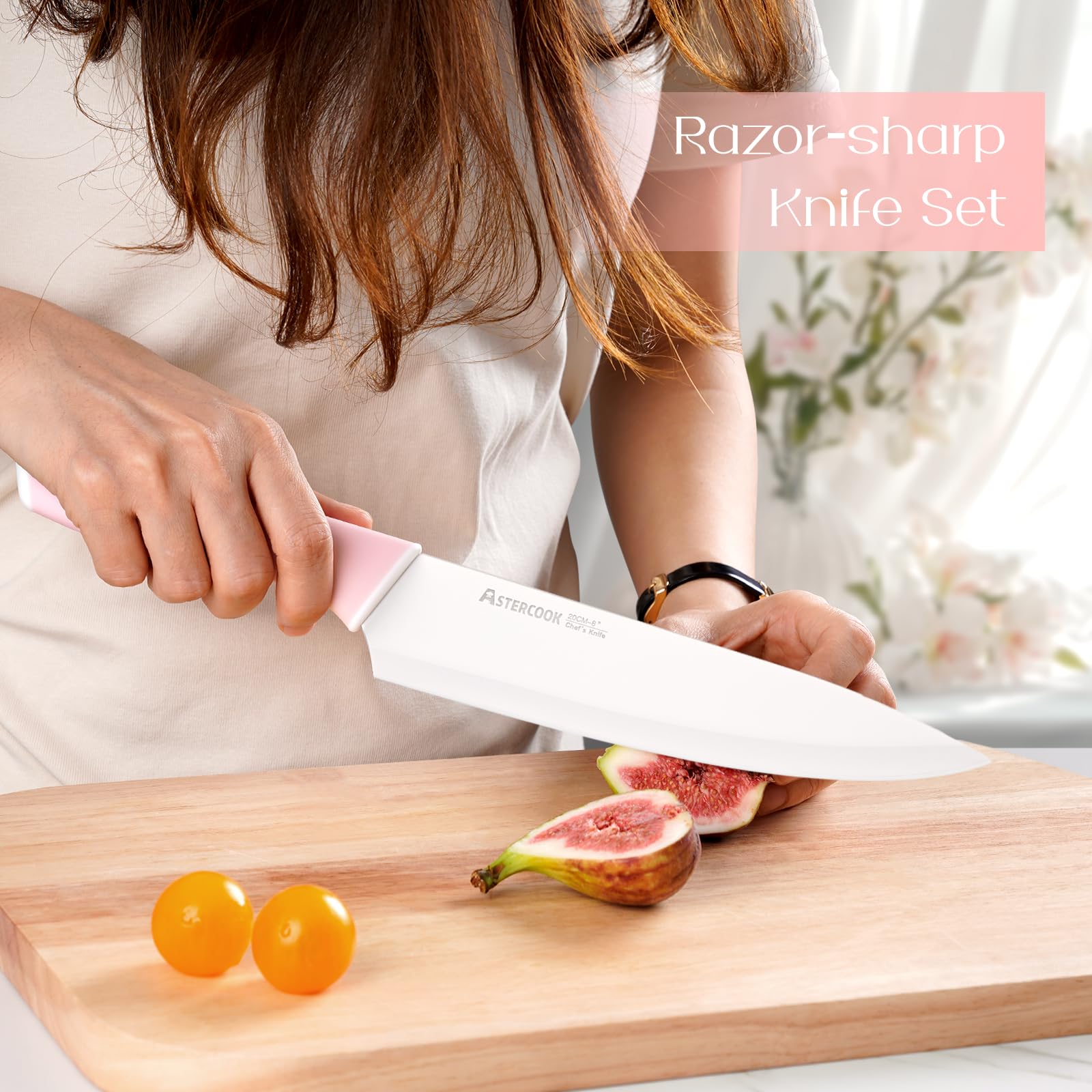 Astercook 8-inch chef knife delivers precise chops and smooth slicing
