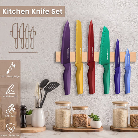 Astercook color-coded knives improve safety and organization in the kitchen.