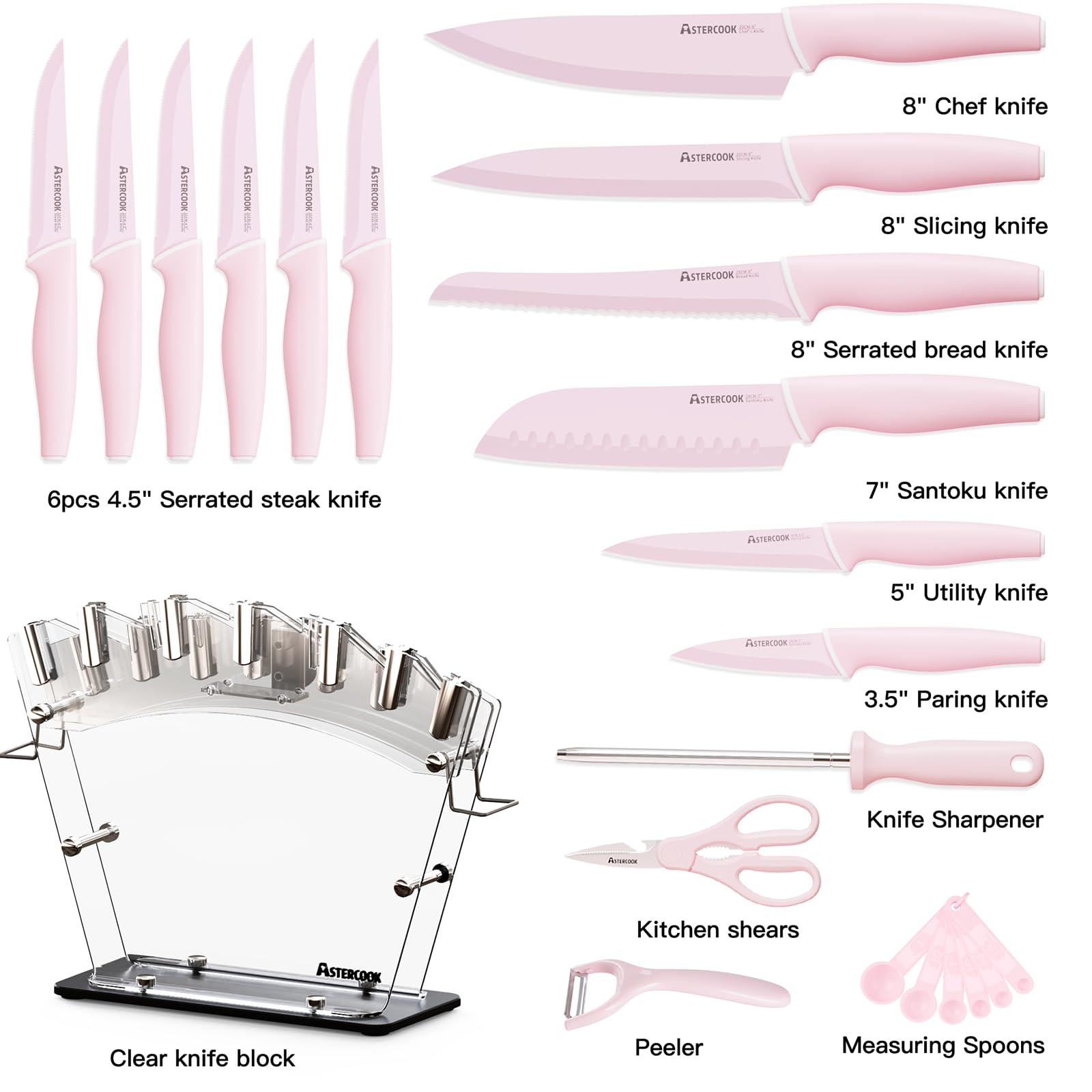 Astercook knife set daily-meal prep empowers home-cooked meals.