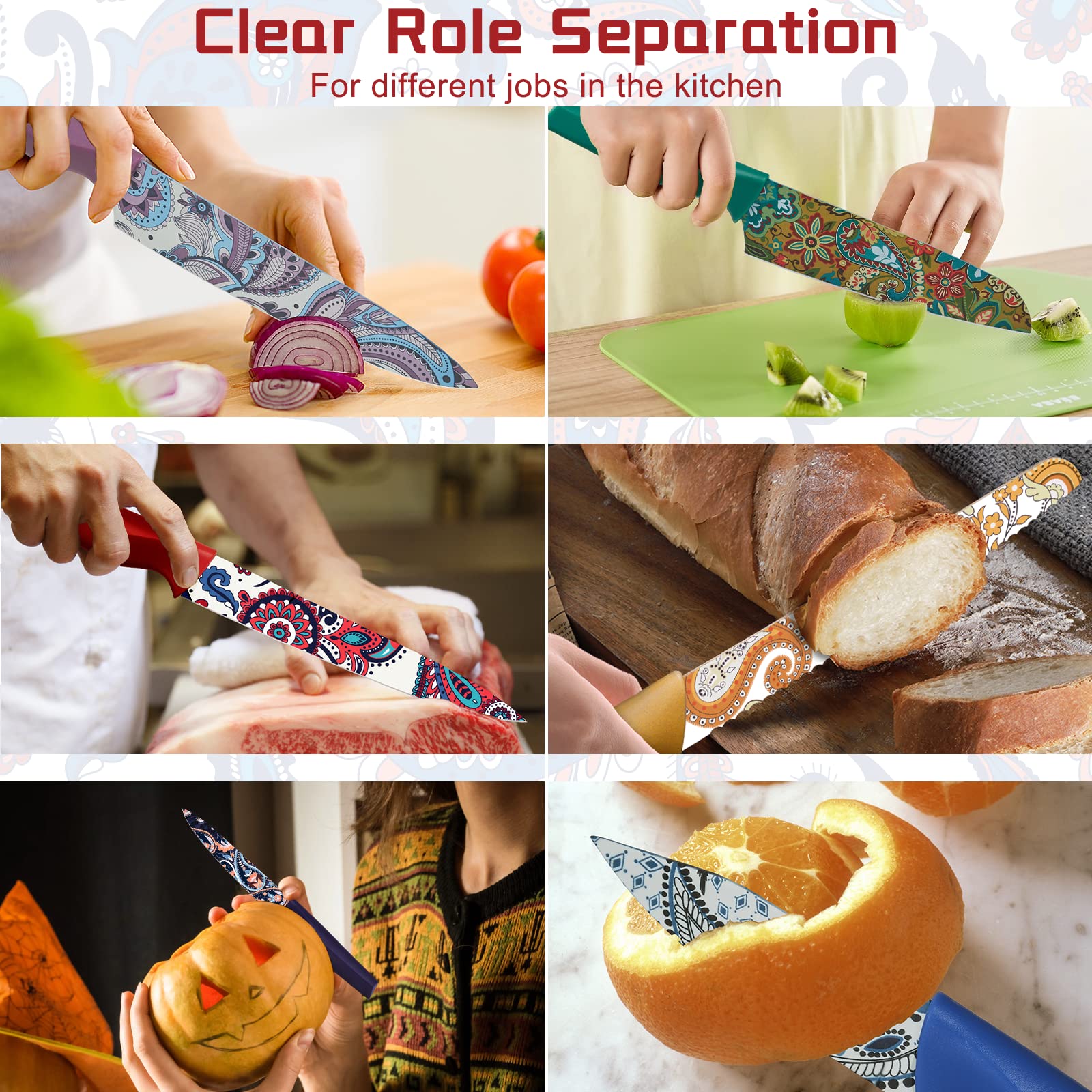 Astercook rainbow knives resist corrosion with German stainless steel