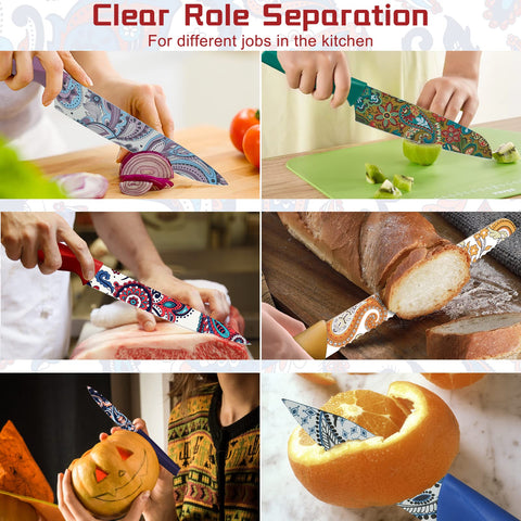 Astercook rainbow knives resist corrosion with German stainless steel