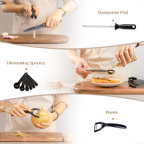 Astercook mirror-polished blades reflecting light with premium stainless steel