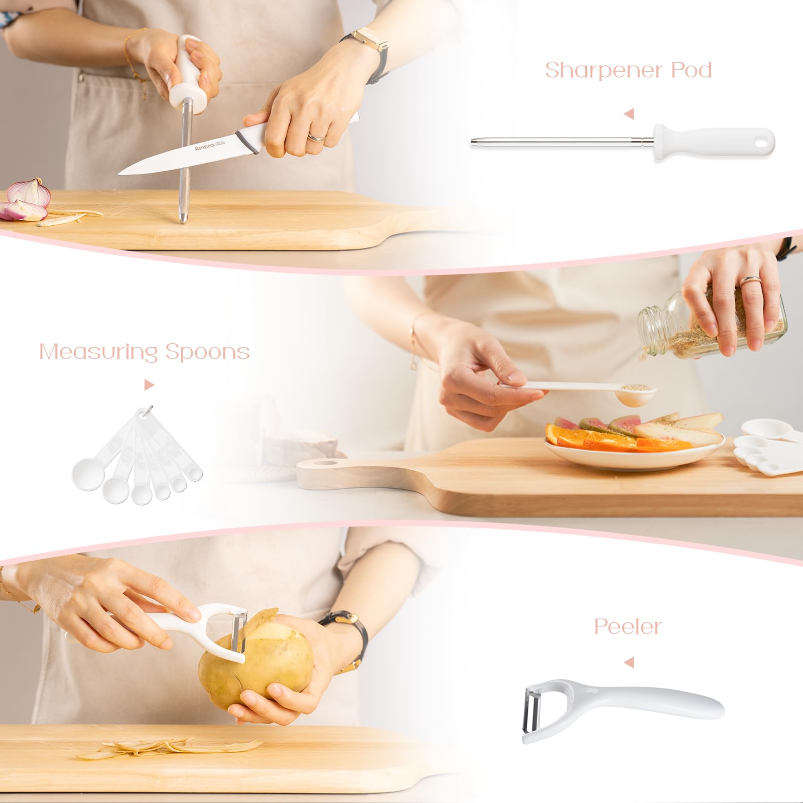 Astercook gift-ready modern kitchen set for housewarmings and weddings.