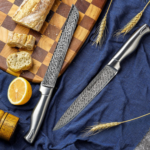 Astercook santoku knife 7in designed for fine dicing.