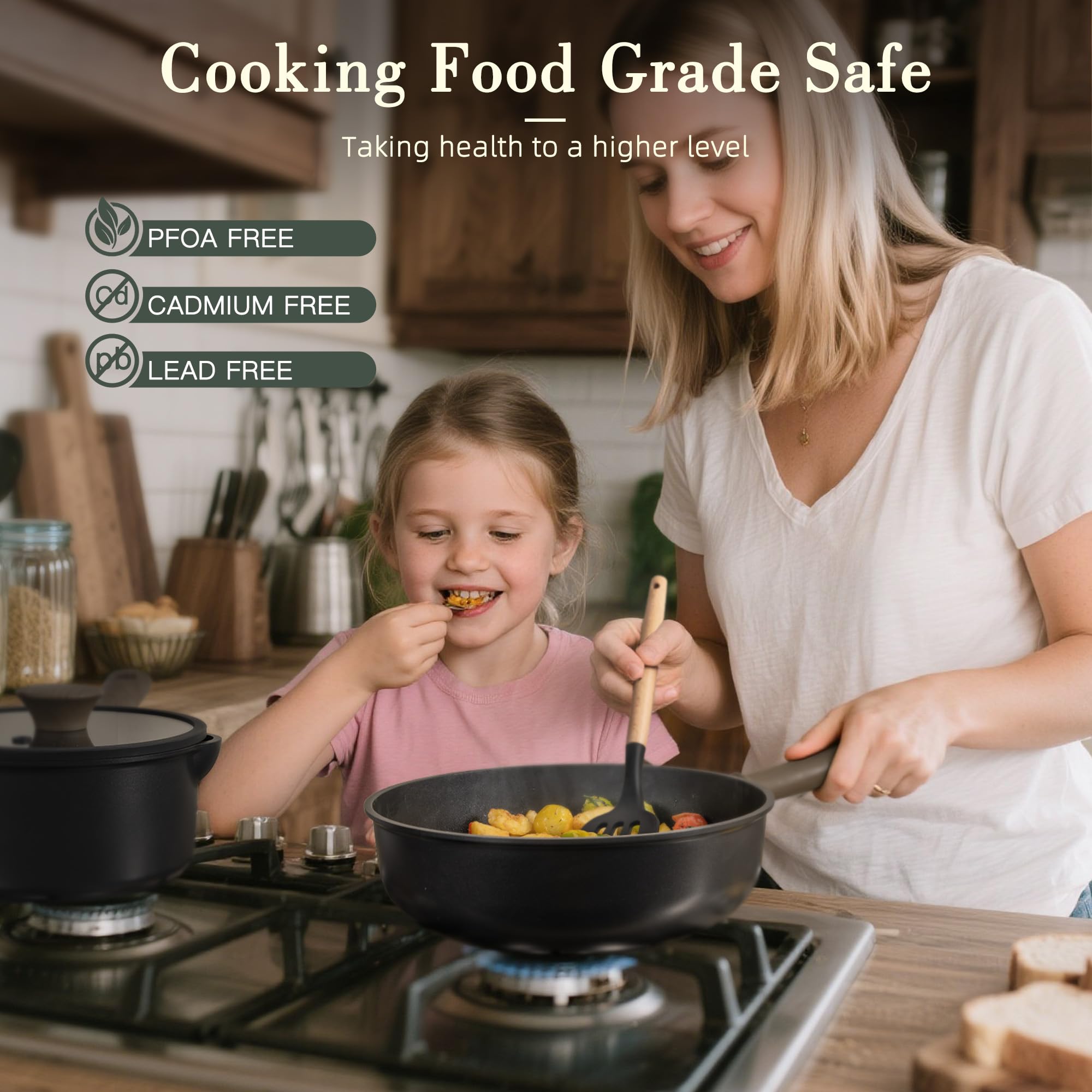 Astercook silicone mat and pan protectors shield surfaces and protect edges.