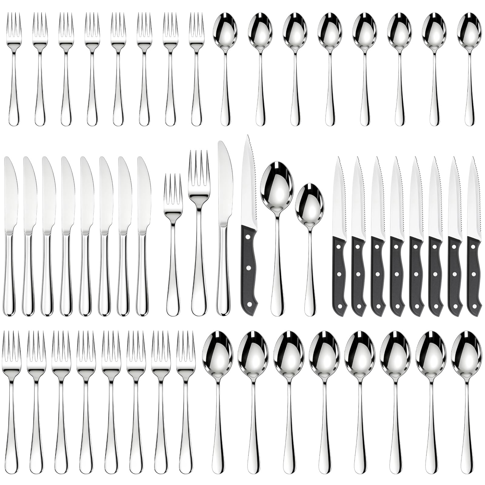 Astercook silverware set 48-piece shown for elegant dining and versatile daily use