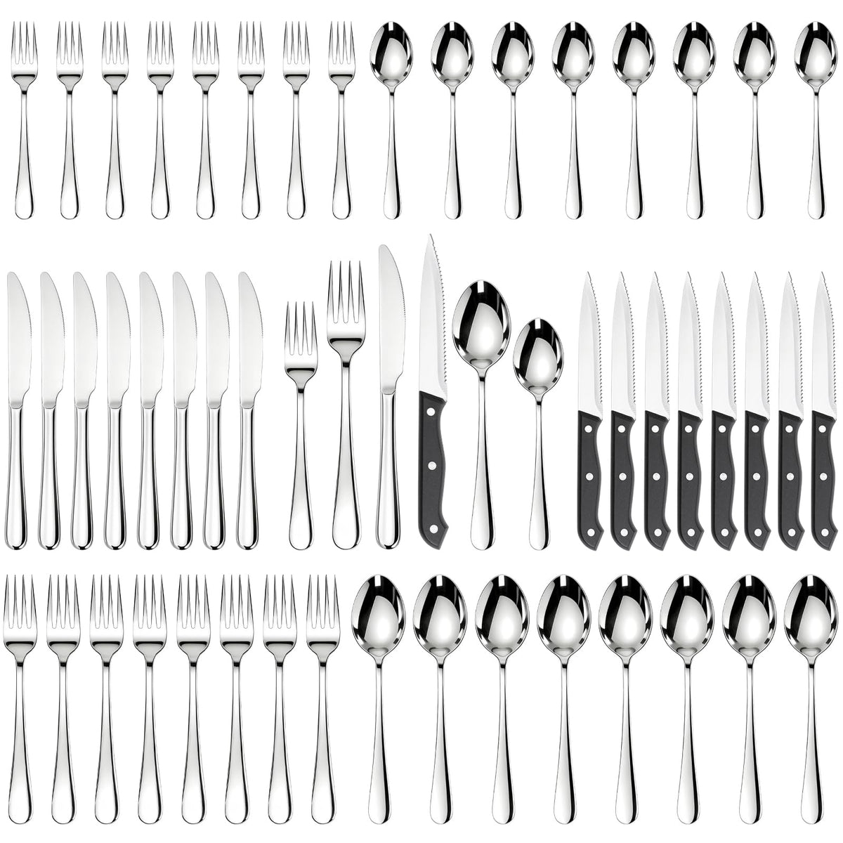 Astercook silverware set 48-piece shown for elegant dining and versatile daily use