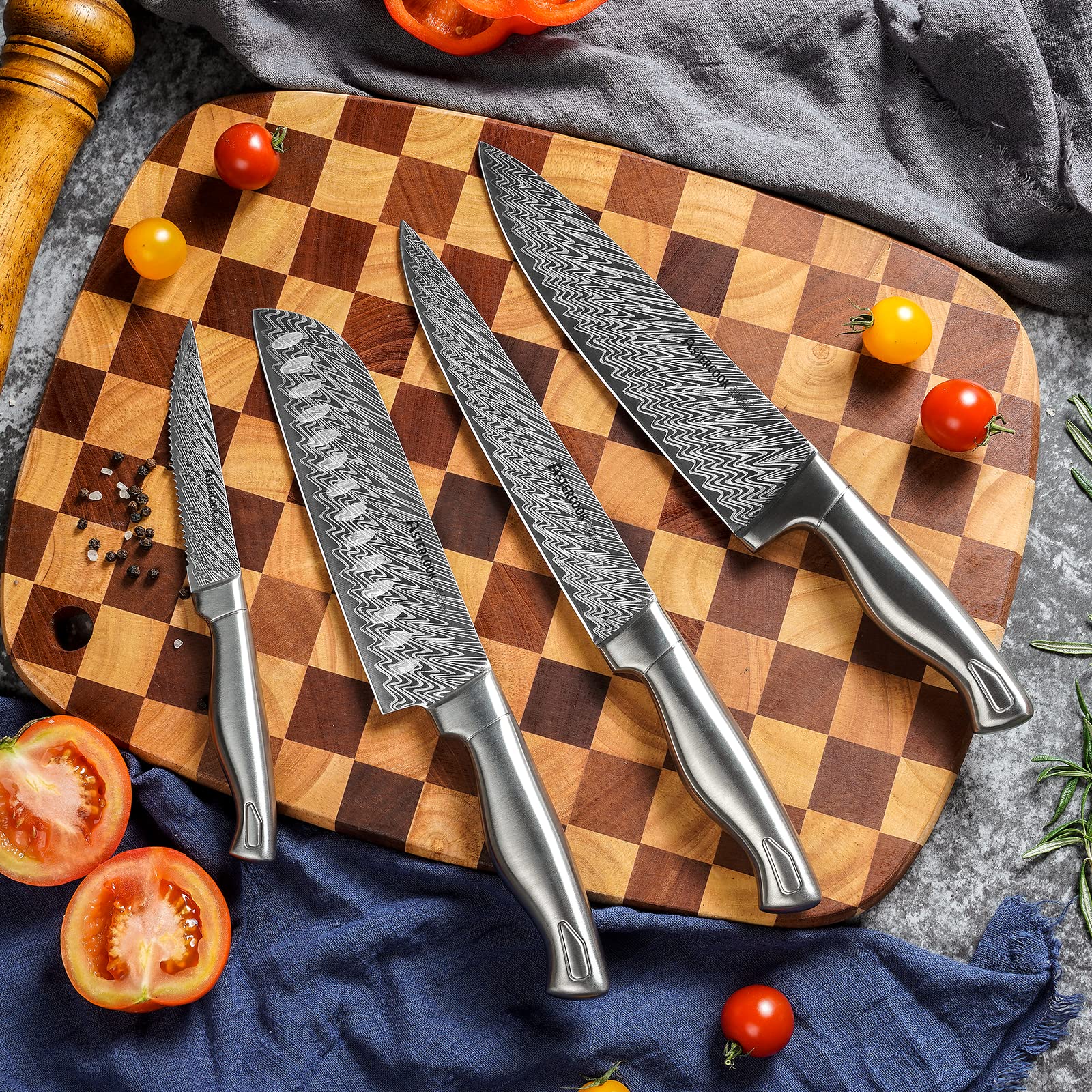 Astercook slicing knife 8in ready for precise portioning.