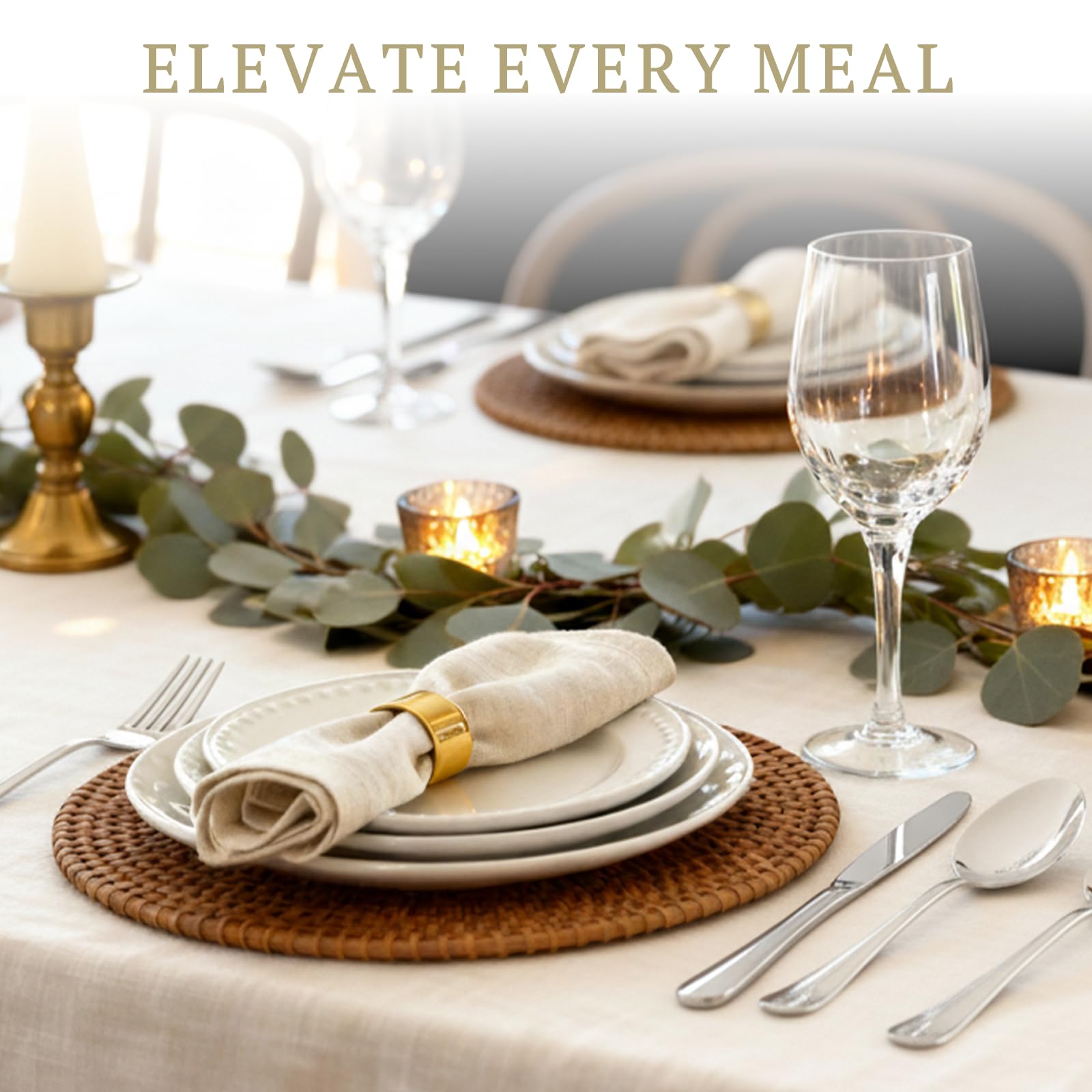 Astercook steak knives included for effortless, clean cuts at meals.